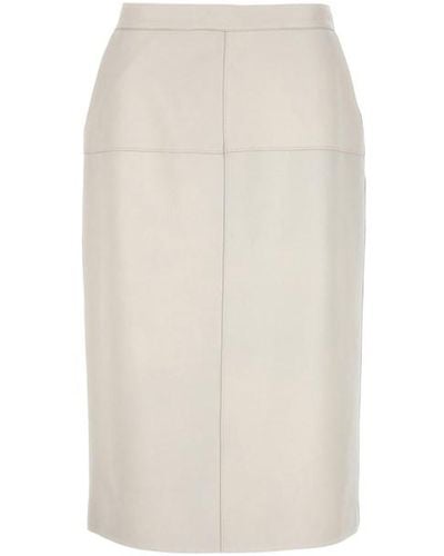 P.A.R.O.S.H. Leather Skirt - Natural