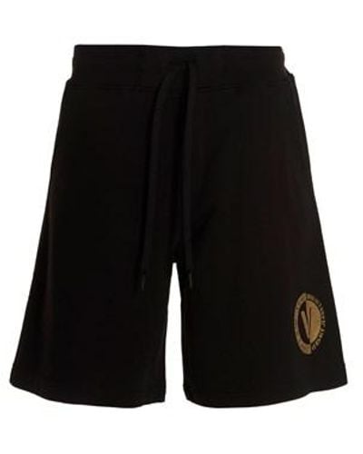 Versace Logo Print Bermuda Shorts - Black