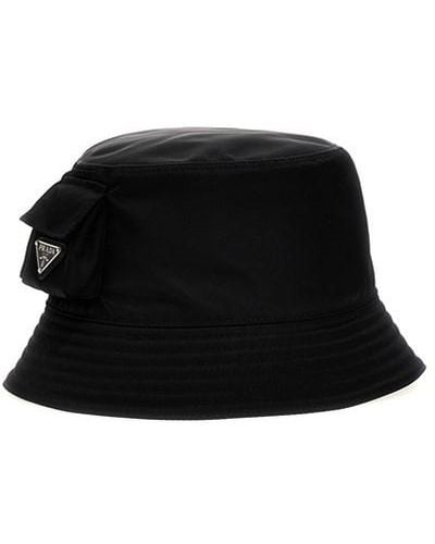 Prada Re-nylon Pocket Bucket Hat - Black