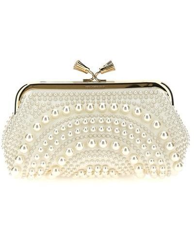 Anya Hindmarch Clutch 'Pearl Embellished Maud Tassel' - Multicolore