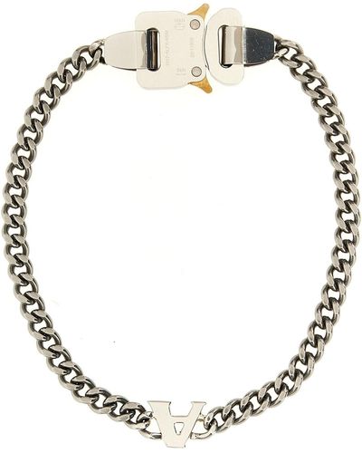 1017 ALYX 9SM Halskette Mit Schnallenanhänger Und Logo - Mettallic