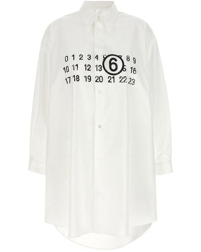 MM6 by Maison Martin Margiela 'numeric Signature' Shirt Dress - White