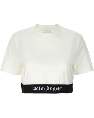 Palm Angels T-Shirt "Logo Tape Crop" - Weiß