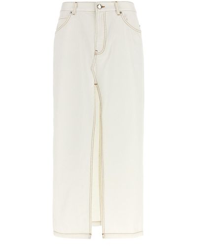 Pinko Maxi Slit Skirt - White