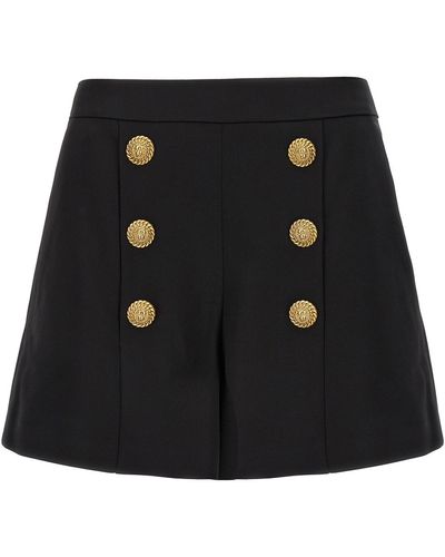 Balmain Shorts Mit Kontrastknöpfen - Schwarz