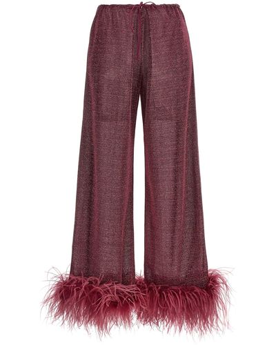 Oséree 'lumiere Plumage' Trousers - Red