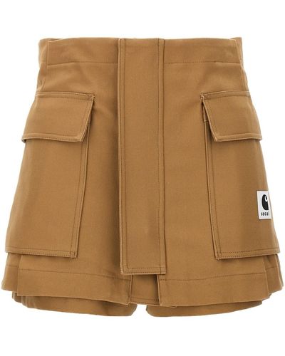 Sacai X Carhartt Wip Shorts - Natural