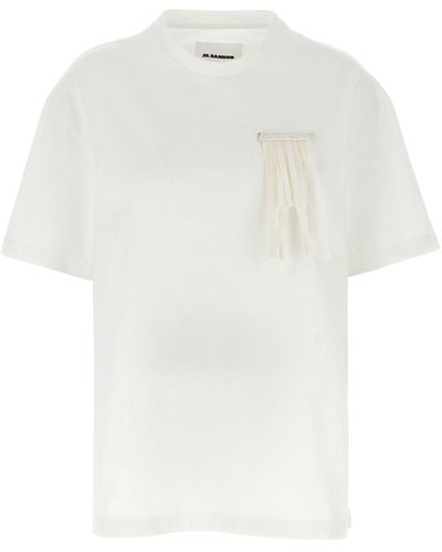 Jil Sander T-Shirt Mit Pailletten - Weiß