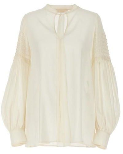 Chloé Pussy Bow Blouse - White