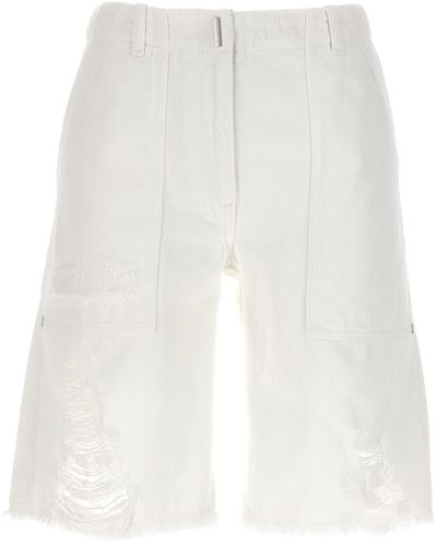 Givenchy Bermuda-Shorts Aus Denim Im Vintage-Look - Weiß