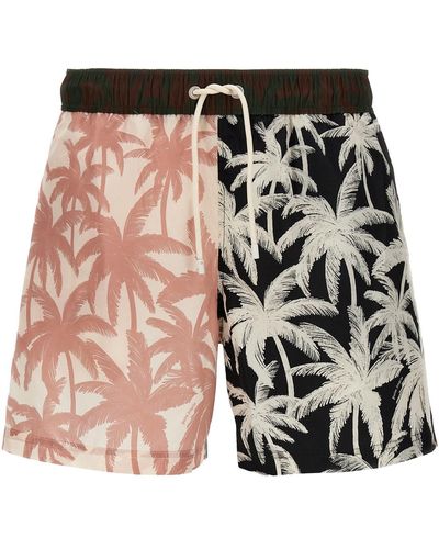Palm Angels 'patchwork Palms' Swimsuit - Multicolour