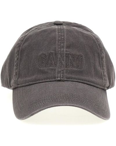 Ganni Logo Embroidery Cap - Grey