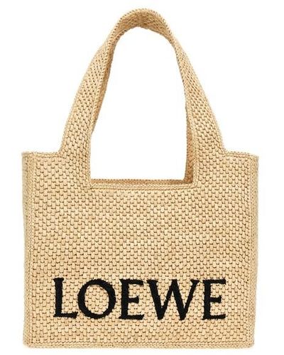 Loewe Capsule Paula's Ibiza 'slit' Midi Shopping Bag - White