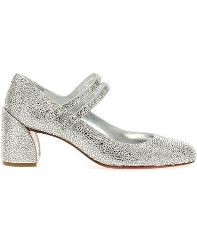 Christian Louboutin 'miss Jane Strass' Court Shoes - White