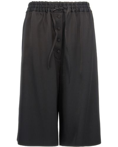 Jil Sander Silk Viscose Bermuda Shorts - Black