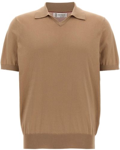 Brunello Cucinelli Cotton Polo Shirt - Brown