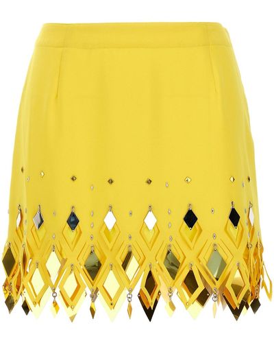 Rabanne Diamond-hued Sequin Skirt - Yellow