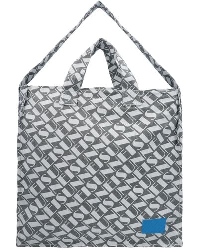 Sunnei Logo Print Denim Shopping Bag - Blue