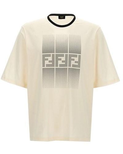 Fendi 'gradient Ff' Logo T-shirt - White