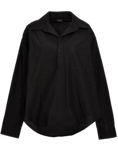 Balenciaga Crinkle-effect Shirt - Black