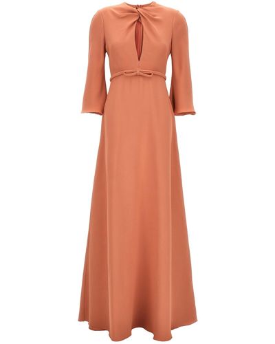 Giambattista Valli Long Crepe Dress Dresses - Orange