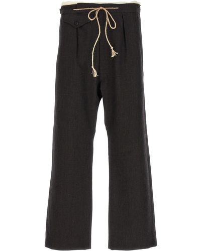 Maison Margiela Contrast Waist Detail Trousers - Black