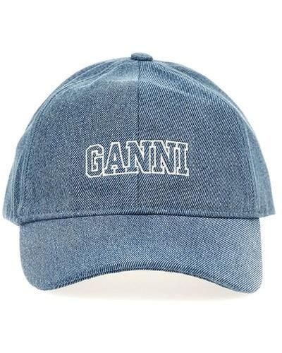 Ganni Logo Embroidery Cap - Blue
