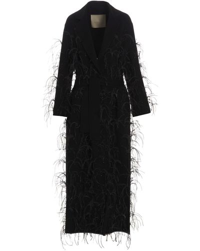 Elie Saab 'embellished' Long Coat - Black