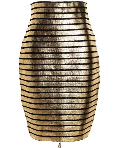Balmain 'golden Stripe' Skirt - Multicolour