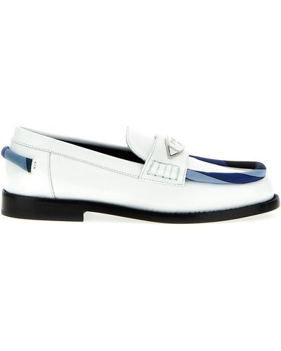 Emilio Pucci Logo Leather Loafers - White