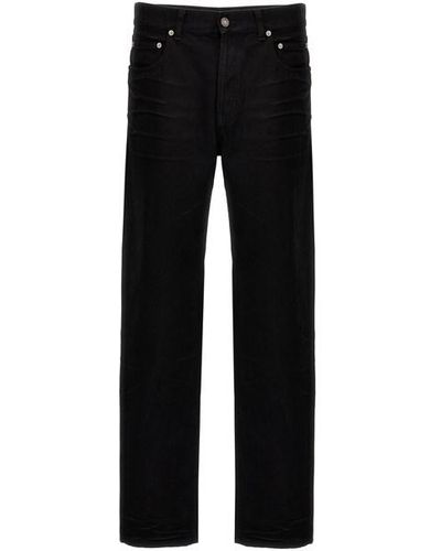 Saint Laurent Crinkled Effect Jeans - Black