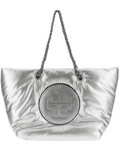 Tory Burch 'ella Metallic Puffy Chain' Shopping Bag