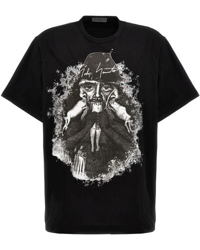 Yohji Yamamoto T-Shirt Mit Druck - Schwarz