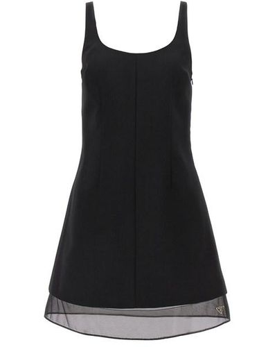 Prada Crinoline Wool Dress - Black