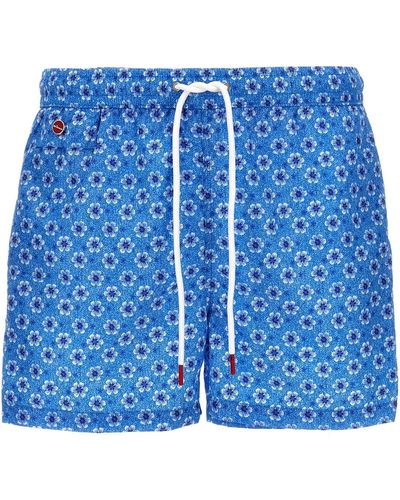 Kiton Floral Printed Swimsuit - Blue