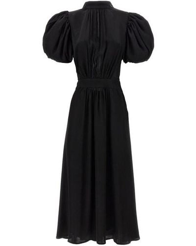 ROTATE BIRGER CHRISTENSEN 'puff Sleeve Midi' Dress - Black