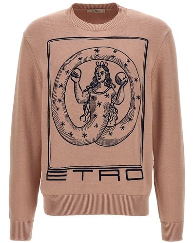 Etro Pullover Mit Logostickerei - Pink