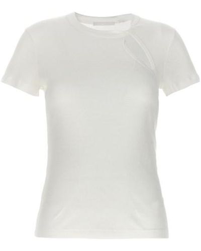 Helmut Lang T-shirt cut out - Bianco