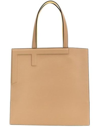 Fendi ' Flip Medium' Shopping Bag - Natural