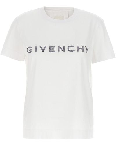 Givenchy T-Shirt Mit Strass-Logo - Weiß