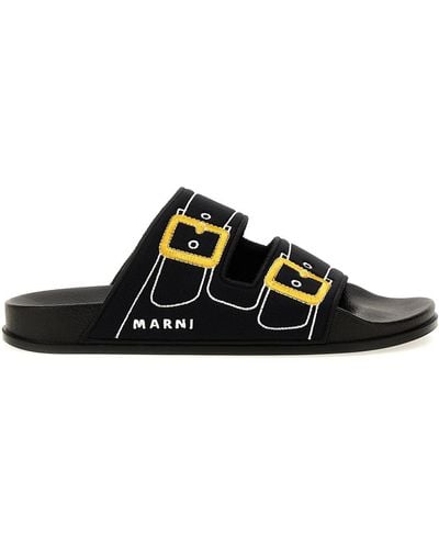 Marni 'trompe L'oeil' Sandals - Black