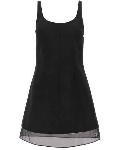 Prada Crinoline Wool Dress - Black