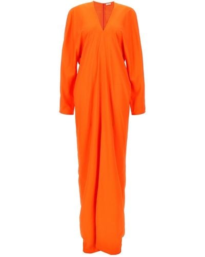 Ferragamo Kimono Long Sleeve Dress - Orange