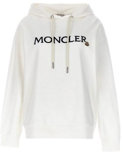 Moncler Felpa con cappuccio logo - Bianco