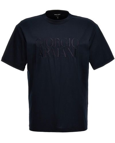 Giorgio Armani Logo T-Shirt - Blau