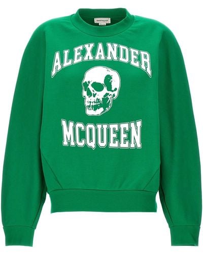 Alexander McQueen Sweatshirt "Varsity Skull" - Grün
