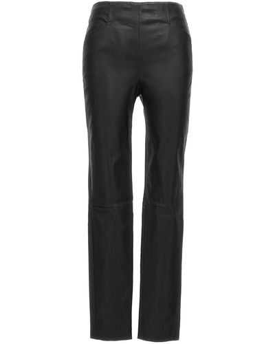 Victoria Beckham Leather Leggings - Black