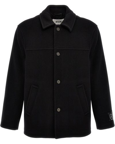 MSGM Peacoat-Mantel - Schwarz