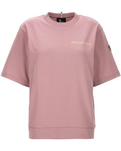 3 MONCLER GRENOBLE Logo Print T-shirt - Pink