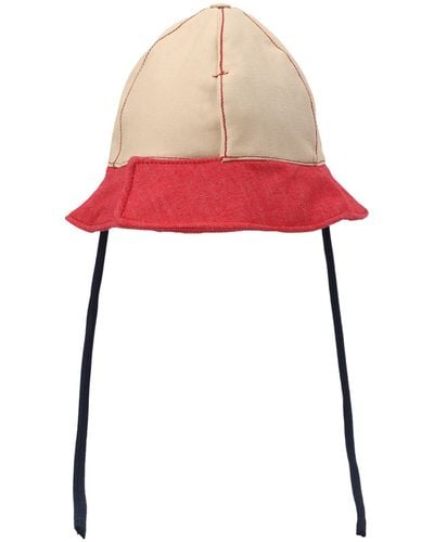 Sunnei Multicolour Denim Bucket Hat - Red